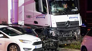Several people were injured when a stolen truck drove into vehicles during rush hour in Limburg