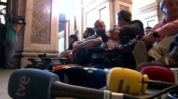Una sentada en el Parlament contra las agresiones a periodistas en Cataluña Una sentada en el Parlament contra las agresiones a periodistas en Cataluña