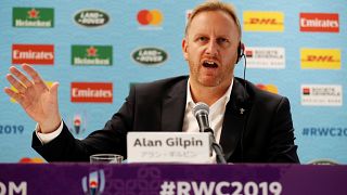 World Rugby Chief Operating Officer and Tournament Director Alan Gilpin during the press conference on October 10, 2019.