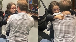 Richard Ratcliffe and his daughter Gabrielle are reunited on october 10, 2019.