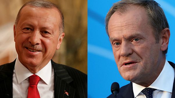Cumhurbaşkanı Recep Tayyip Erdoğan / AB Komisyonu Başkanı Donald Tusk Cumhurbaşkanı Recep Tayyip Erdoğan / AB Komisyonu Başkanı Donald Tusk