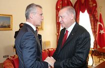 Cumhurbaşkanı Recep Tayyip Erdoğan, Cumhurbaşkanlığı Dolmabahçe Ofisi'nde NATO Genel Sekreteri Jens Stoltenberg'i kabul etti