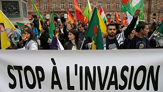 تظاهرات کردها در استراسبورگ علیه حمله ترکیه به سوریه