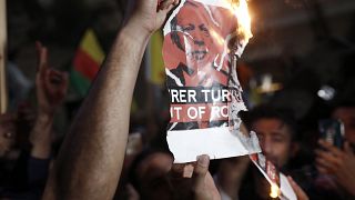 Πορείες Κούρδων για την τουρκική εισβολή στη Συρία