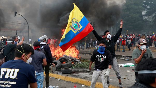 Scontri per le strade di Quito, la capitale dell'Ecuador. (12.10.2019). Scontri per le strade di Quito, la capitale dell'Ecuador. (12.10.2019).