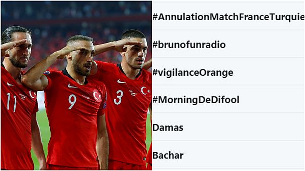 Fransa'dan Türk futbolculara asker selamı tepkisi: 'Türkiye maçı iptal edilsin' Fransa'dan Türk futbolculara asker selamı tepkisi: 'Türkiye maçı iptal edilsin'
