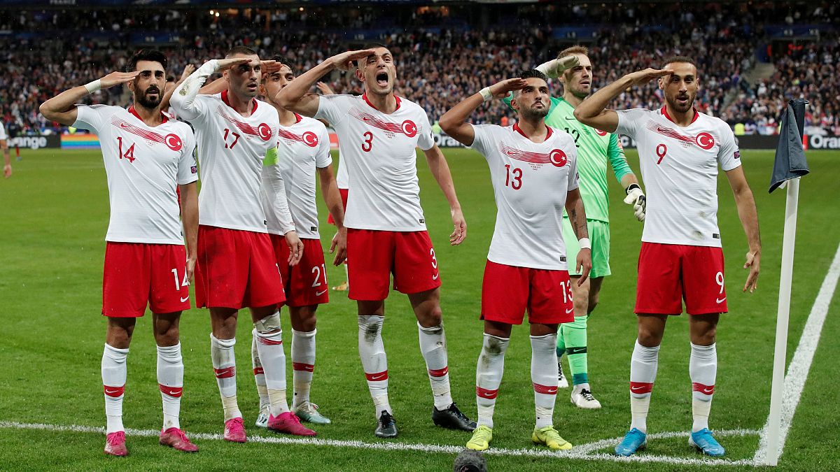 Turkish footballers repeat military salutes in France match despite UEFA probe