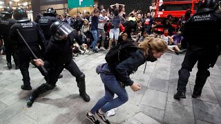 Flights cancelled as pro-separatist protesters clash with police at Barcelona airport