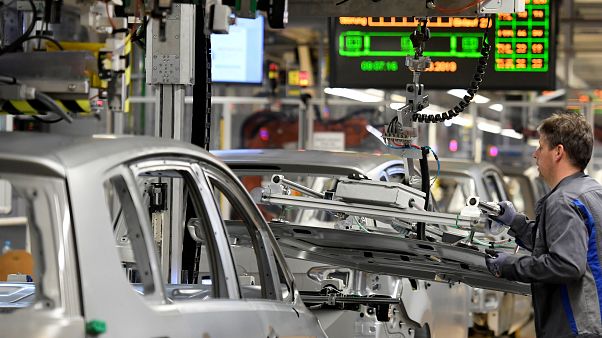 Una fábrica de producción en la planta de Volkswagen en Wolfsburg, Alemania, el 1 de marzo de 2019. Una fábrica de producción en la planta de Volkswagen en Wolfsburg, Alemania, el 1 de marzo de 2019.
