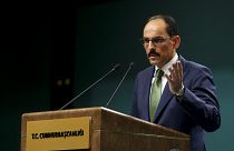 Cumhurbaşkanlığı Sözcüsü İbrahim Kalın, düzenlediği basın toplantısında açıklamalarda bulundu. ( Erçin Top - Anadolu Ajansı )