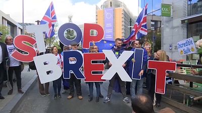 A brexit megállapodás ellen tüntettek Brüsszelben