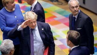 رئيس الورزاء البريطاني بوريس جونسون في القمّة الأوروبية الاستثنائية ببروكسل في تشرين الأول/اكتوبر 2019