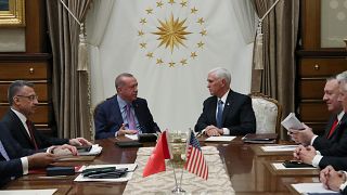 Treffen zwischen Erdogan und Pence in Ankara.