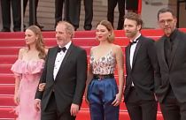 Cast and director of "Oh Mercy!" on red carpet at Cannes Film Festival