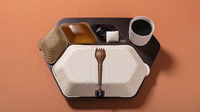 Edible airline meal tray Edible airline meal tray