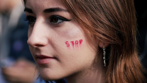 Hundreds of people protest in Paris against violence towards women Hundreds of people protest in Paris against violence towards women