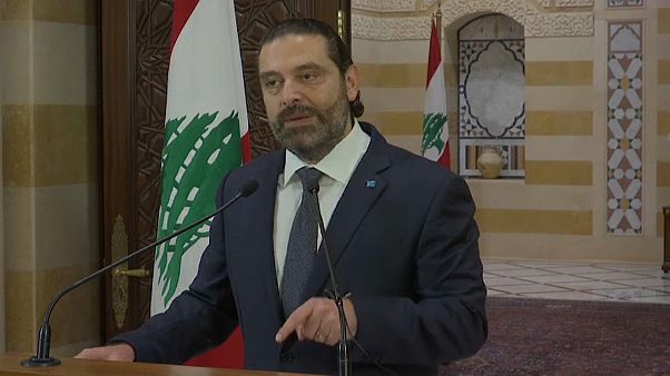 رئيس الوزراء اللبناني سعد الحريري وهو يلقي خطابا تناول فيه المظاهرات التي يشهدها لبنان. الصورة بتاريخ 18-10-19 رئيس الوزراء اللبناني سعد الحريري وهو يلقي خطابا تناول فيه المظاهرات التي يشهدها لبنان. الصورة بتاريخ 18-10-19