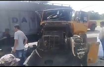 فيديو: شاحنة تصطدم بمجموعة سيارات في فنزويلا ووقوع 14 جريحاً 