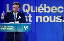 Yves-Francois Blanchet, chef du 'Bloc Québécois', à St-Jean-sur-Richelieu (Québec, Canada), 19/10/2019