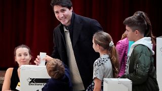 Justin Trudeau vote pour les législatives, Montréal (Canada), le 21/10/2019