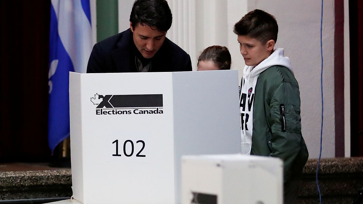 Canadian Prime Minister Justin Trudeau votes in the federal election in Montreal, Quebec, Canada October 21, 2019