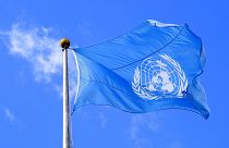 The United Nations flag is seen during the 74th session of the United Nations General Assembly at U.N. headquarters in New York City, New York, U.S
