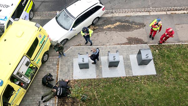 Der Amokfahrer wird festgenommen. Der Amokfahrer wird festgenommen.