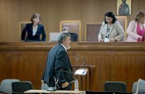 Ο πρώην βουλευτής της Χρυσής Αυγής Χρήστος Παππάς  απολογείται κατά τη διάρκεια της Δίκης της Χρυσής Αυγής