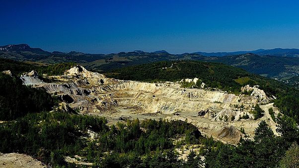 Cetate open-pit gold mine near Roșia Montană, Romania. Cetate open-pit gold mine near Roșia Montană, Romania.