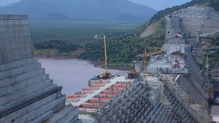سد النهضة الإثيوبي الكبير في إثيوبيا وهو يخضع لأعمال بناء على نهر النيل في جوبا ووريدا، منطقة بينيشانغول جوموز، إثيوبيا 26 سبتمبر/ أيلول 2019