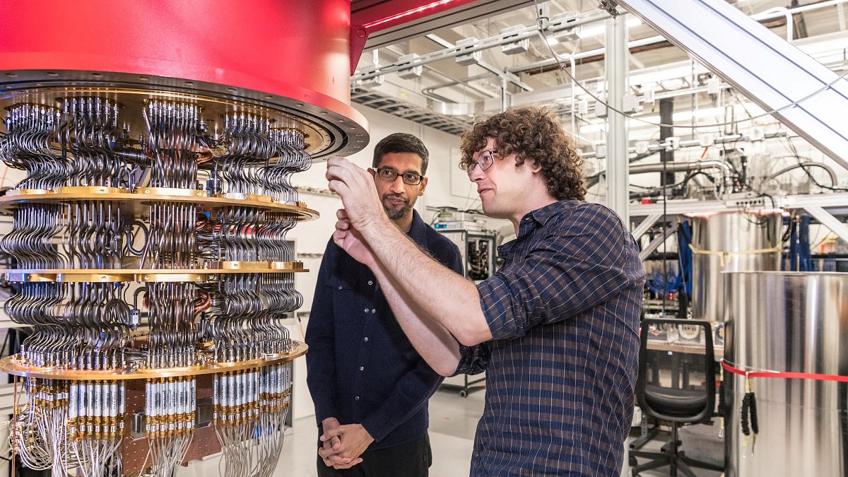 A Google egyik kvantumszámítógépe a Google Santa Barbara-i laborjában