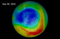 ثقب الأوزون كما بدا في الثامن من أيلول/ سبتمبر 2019