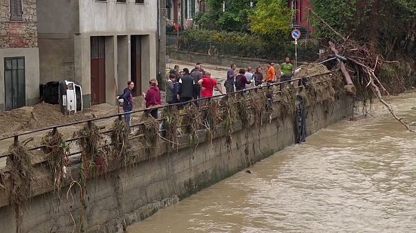 Local residents clean up after flash floods in Castelletto D'Orba Local residents clean up after flash floods in Castelletto D'Orba