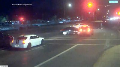 Pedestrians narrowly escape Phoenix car crash