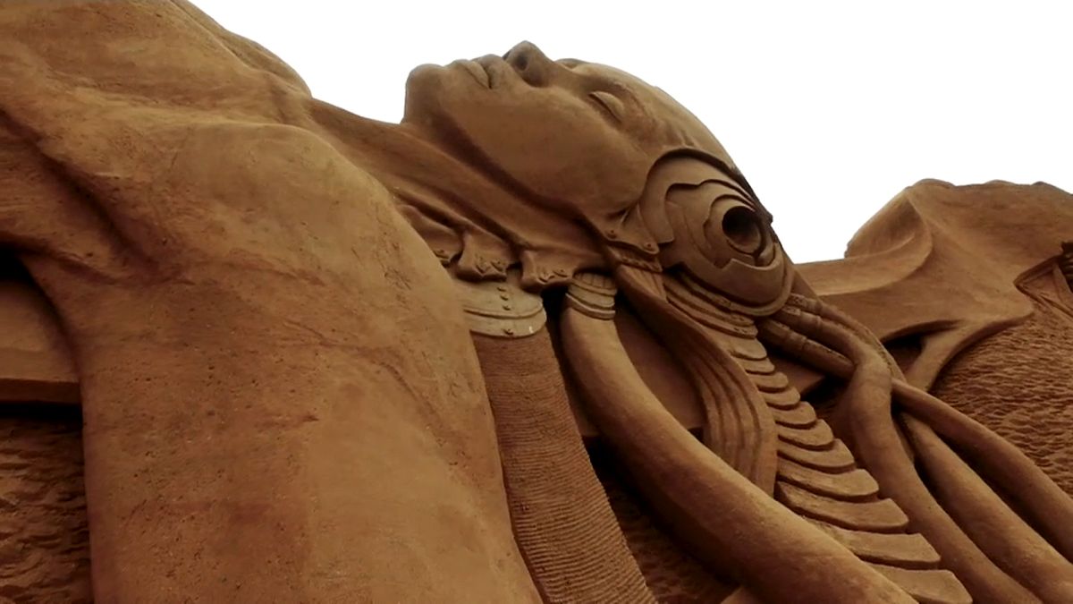 Watch: See the world's longest sand sculpture on Denmark's west coast