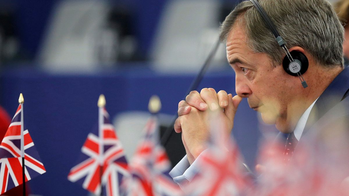 Brexit campaigner and Member of the European Parliament Nigel Farage attends a debate on the last EU summit and Brexit at the European Parliament in Strasbourg, France