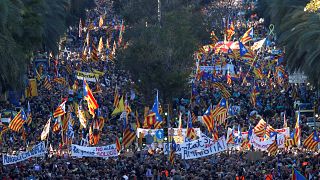 Protest to call for the release of jailed separatist leaders in Barcelona