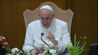Papst Franziskus während der Amazons-Synode im Vatikan 