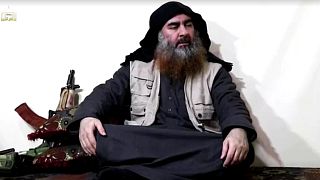 Abu Bakr al-Baghdadi in a video released in 2019. 