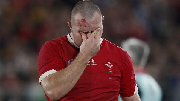 Wales' Ken Owens leaves the pitch Wales' Ken Owens leaves the pitch