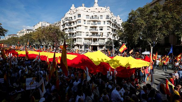 A katalán egységért tüntettek Barcelonában A katalán egységért tüntettek Barcelonában