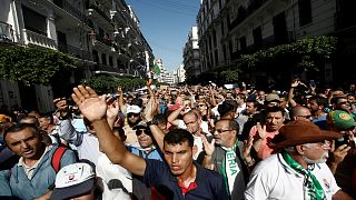 مظاهرات في العاصمة الجزائر رفضا للانتخابات الرئاسية المقررة آخر هذا العام. 2019/10/11