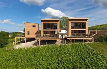 These eco-chalets are made from wood sourced within 30km
