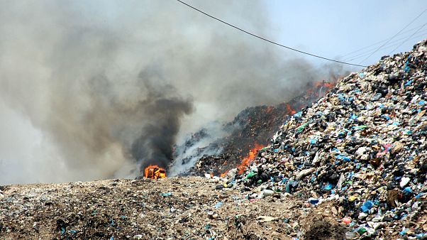Muğla'nın Bodrum ilçesinde katı atık çöp depolama alanında yangın Muğla'nın Bodrum ilçesinde katı atık çöp depolama alanında yangın