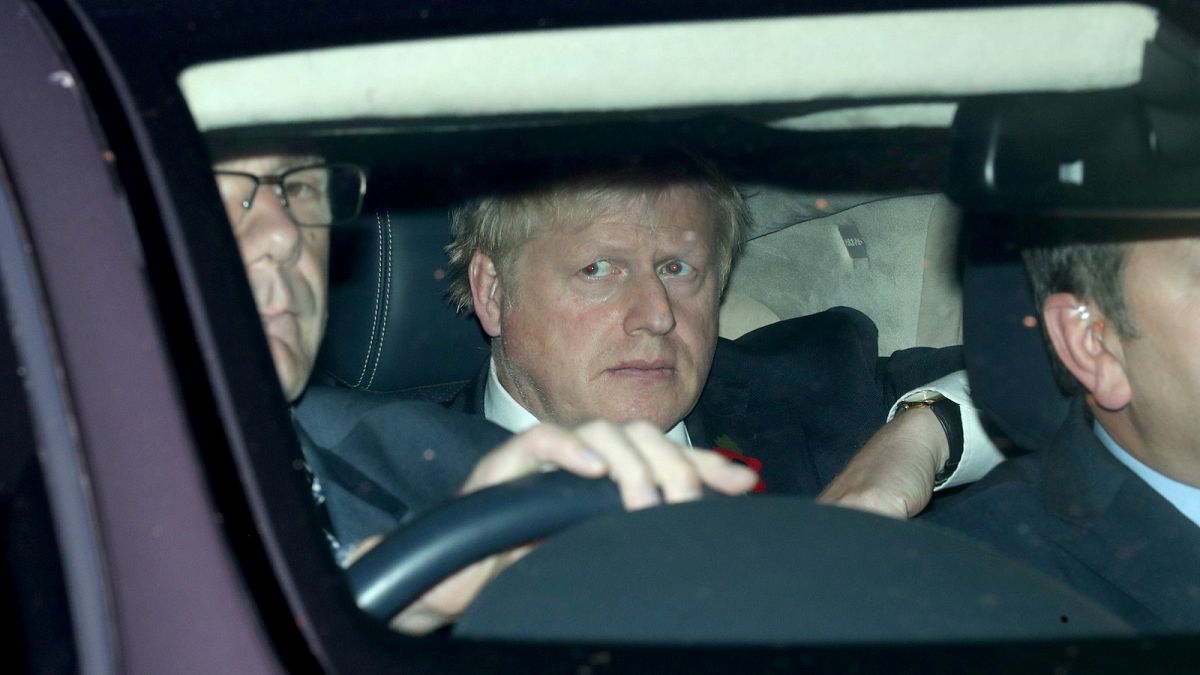Britain's Prime Minister Boris Johnson arrives to the Houses of Parliament in London, Britain, October 28, 2019.