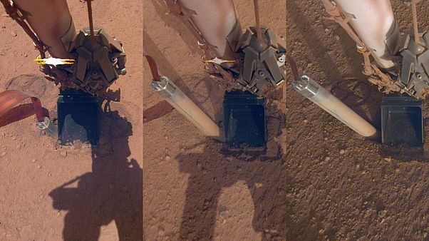 Mars toprağından dışarı çıkan sonda cihazı Mars toprağından dışarı çıkan sonda cihazı