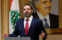 El primer ministro libanés Saad al-Hariri habla durante una conferencia de prensa en Beirut, Líbano, el 29 de octubre de 2019.