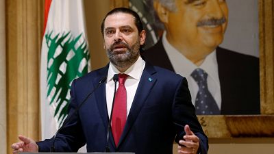 El primer ministro libanés Saad al-Hariri habla durante una conferencia de prensa en Beirut, Líbano, el 29 de octubre de 2019. 
