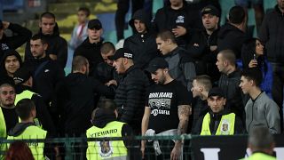 Bulgaria fans during the match against England