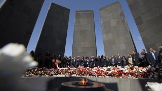 FILE PHOTO: A ceremony commemorating the 104th anniversary of the massacre of 1.5 million of Armenians by Ottoman forces in 1915 is held in Yerevan,  April 24, 2019, 